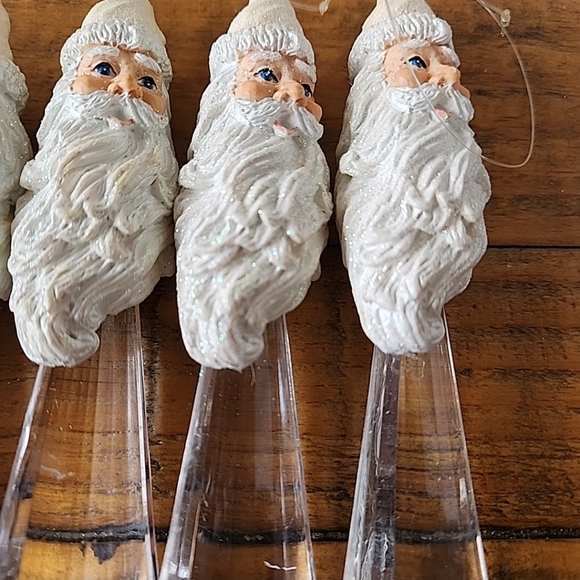 Set of Six Santa Icicle hanging Ornament - Picture 6 of 7